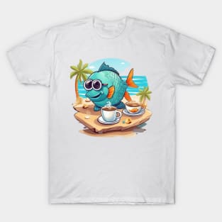 Fish coffee vacation T-Shirt